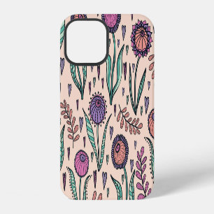 Coque iPhone 12 Floral des années 60 rétro : Motif de décoration