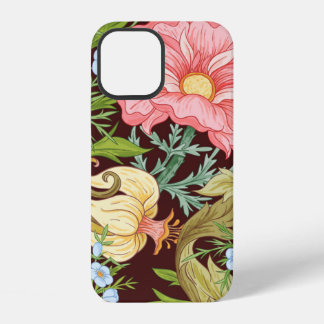 Coque iPhone 12 Floral motif sans couture, arrière - plan avec In 