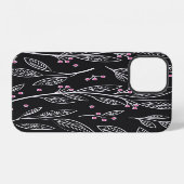 Coque iPhone 12 Flore tirée à la main : Conception transparente (Verso Horizontal)