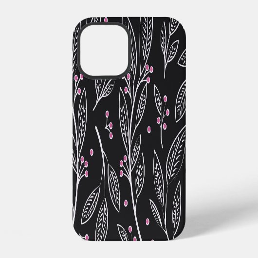 Coque iPhone 12 Flore tirée à la main : Conception transparente (Verso)