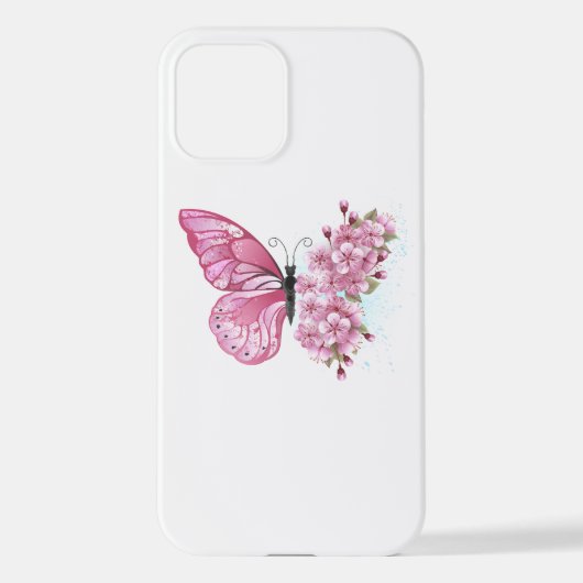Coque iPhone 12 Flower Butterfly (Verso)