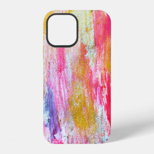 Coque iPhone 12 Flux abstraits de peintures sur le mur. Texte mode