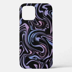 Coque iPhone 12 Fond abstrait. Marbre liquide. Flu de fond