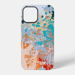 Coque iPhone 12 Fond abstrait vintage avec peinture multi-colorée