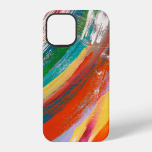 Coque iPhone 12 Fond d'art abstrait coups de pinceau à l'huile. o