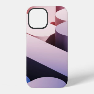 Coque iPhone 12 Fond de maquette abstrait minimal. Bleu et rose