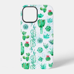 Coque iPhone 12 Fond de motif sans couture à l'aquarelle avec succ