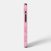 Coque iPhone 12 Fond de mur en brique rose pastel. re (Côté gauche)