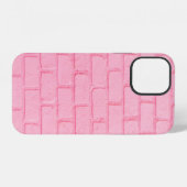 Coque iPhone 12 Fond de mur en brique rose pastel. re (Verso Horizontal)