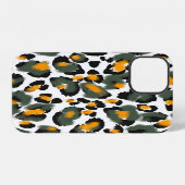 Coque iPhone 12 Fond de texture à motif imprimé léopard (Verso Horizontal)