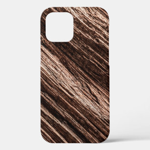 Coque iPhone 12 Fond en bois brun antique obsolète. Vieux,