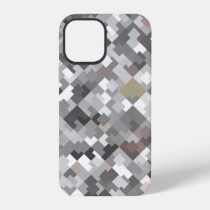 Coque iPhone 12 Fond gris mosaïque abstrait brillant transparent p