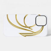 Coque iPhone 12 Fond initial de lettre d'alphabet (Verso Horizontal)