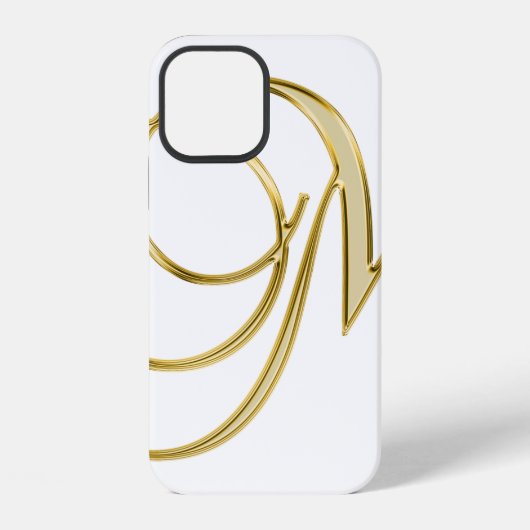 Coque iPhone 12 Fond initial de lettre d'alphabet (Verso)