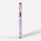 COQUE iPhone 12 FOND MARBRÉ ROSE ET BLEU (Côté droit)