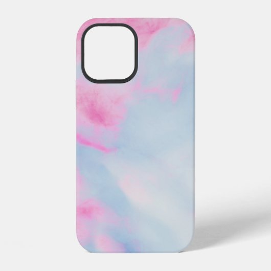 COQUE iPhone 12 FOND MARBRÉ ROSE ET BLEU (Verso)