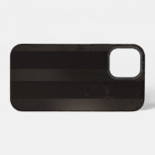 Coque iPhone 12 Fond marron rayé steampunk (Verso Horizontal)