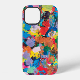 Coque iPhone 12 fond multicolore taché réalisé avec un pinceau