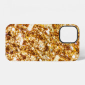 Coque iPhone 12 Fond pailleté or (Verso Horizontal)
