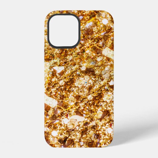 Coque iPhone 12 Fond pailleté or (Verso)