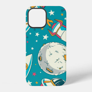 Coque iPhone 12 Fond sans couture avec des astronautes doodle mign