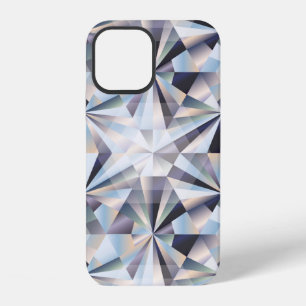 Coque iPhone 12 Fond sans couture de diamant, illustration vintage