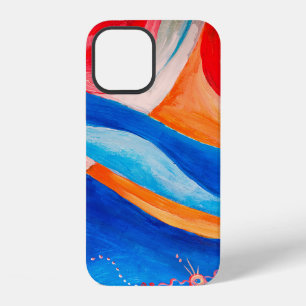 Coque iPhone 12 Fond texturé d'art abstrait, fragment de gros plan