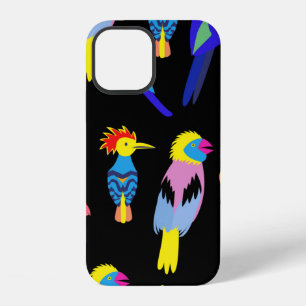 Coque iPhone 12 fond transparent vintage avec b tropical exotique