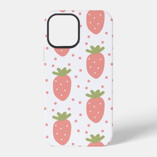 Coque iPhone 12 Fonds de fraises de fruits (Verso)