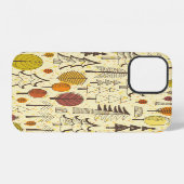 Coque iPhone 12 Forêt d'automne : Motif graphique transparent. (Verso Horizontal)