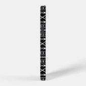 Coque iPhone 12 Formes Aztec Motif gris noir (Côté droit)