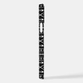 Coque iPhone 12 Formes aztèques Motif blanc gris noir (Côté droit)