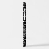 Coque iPhone 12 Formes aztèques Motif blanc gris noir (Côté gauche)