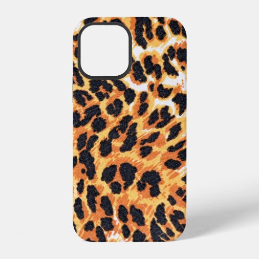 Coque iPhone 12 fourrure léopard comme arrière-plan léopard, motif (Verso)