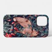 Coque iPhone 12 Fox dans la forêt, William Morris (Verso Horizontal)