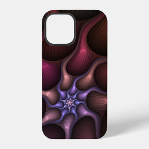 Coque iPhone 12 Fractale colorée abstraite rayée brillante magique