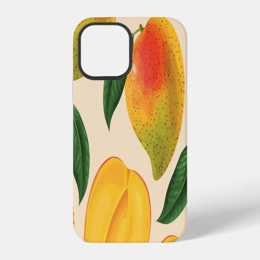 Coque iPhone 12 Fruit Mango Motif sans joint (Verso)