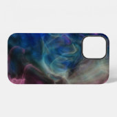 Coque iPhone 12 fumée abstraite rose et bleue (Verso Horizontal)