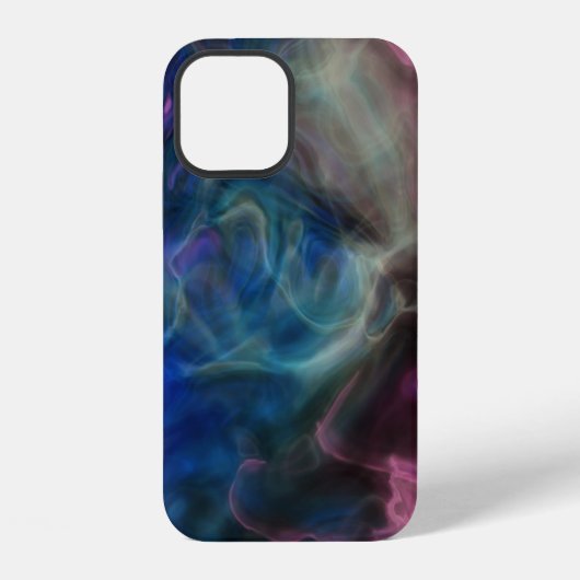 Coque iPhone 12 fumée abstraite rose et bleue (Verso)