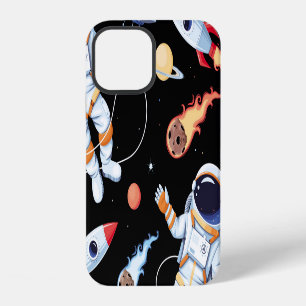 Coque iPhone 12 Fusée d'astronaute : motif transparent d'espace vi