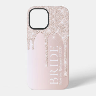 Coque iPhone 12 Futur nom de femme mariée rose poudré paillettes q