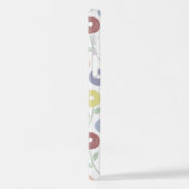 Coque iPhone 12 Fuzzy Flower Rpt Pattern Pastels on White (Côté gauche)