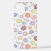 Coque iPhone 12 Fuzzy Flower Rpt Pattern Pastels on White (Verso)