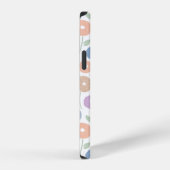Coque iPhone 12 Fuzzy Flower Rpt Pattern Pastels on White (Côté droit)
