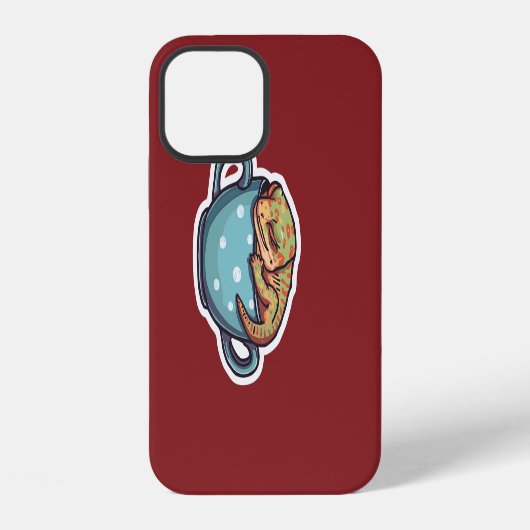 Coque iPhone 12 Gecko endormi (Verso)