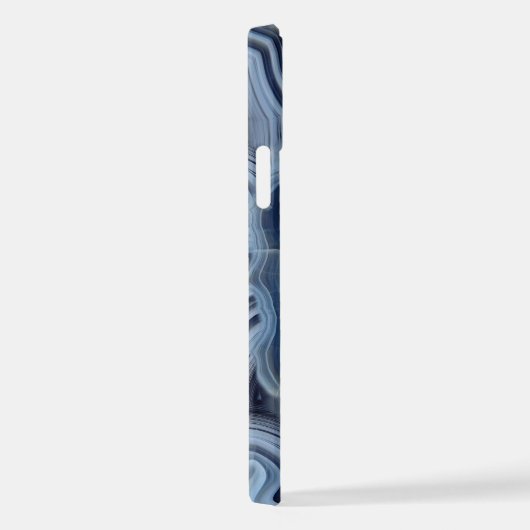 Coque iPhone 12 Géode d'Agate Smoky Bleu (Côté droit)