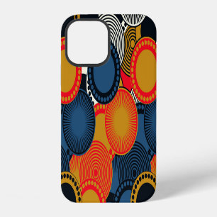 Coque iPhone 12 Géométrique Rétro : Harmonie des Cercles Dorés