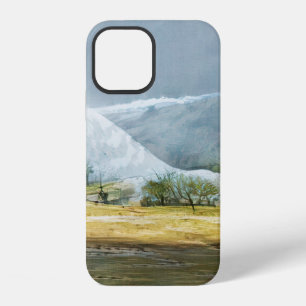 Coque iPhone 12 Geysers dans la vallée du Kamtchatka. Peinture à l
