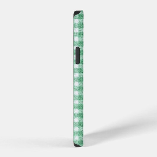 Coque iPhone 12 Gingham vert menthe (Côté droit)