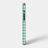 Coque iPhone 12 Gingham vert menthe (Côté gauche)